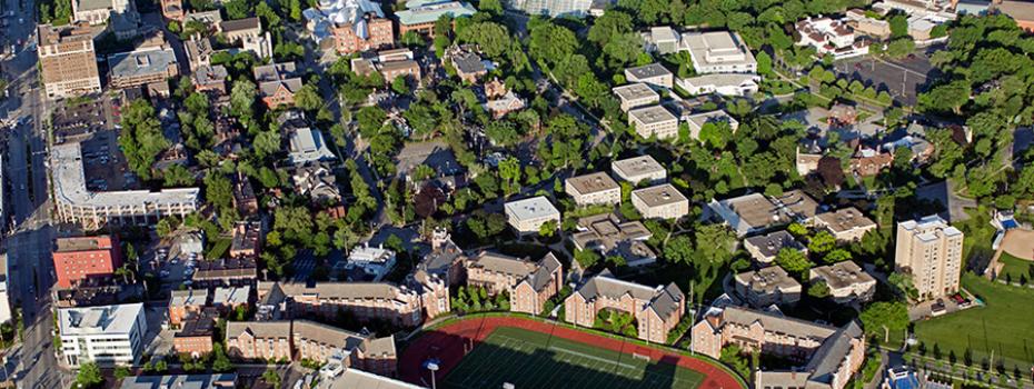 Aerial view of CWRU's campus.