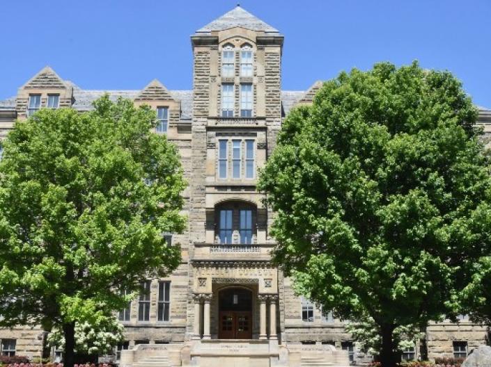 Adelbert Hall in the summer