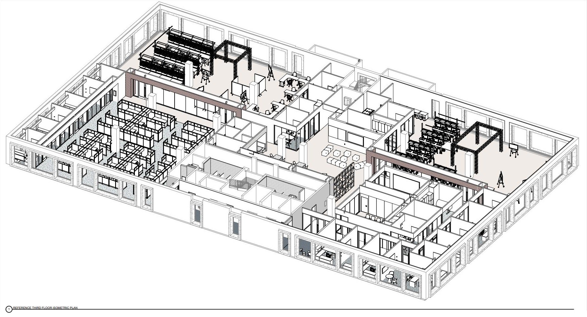 A floorplan of the proposed new Human Fusions Lab space