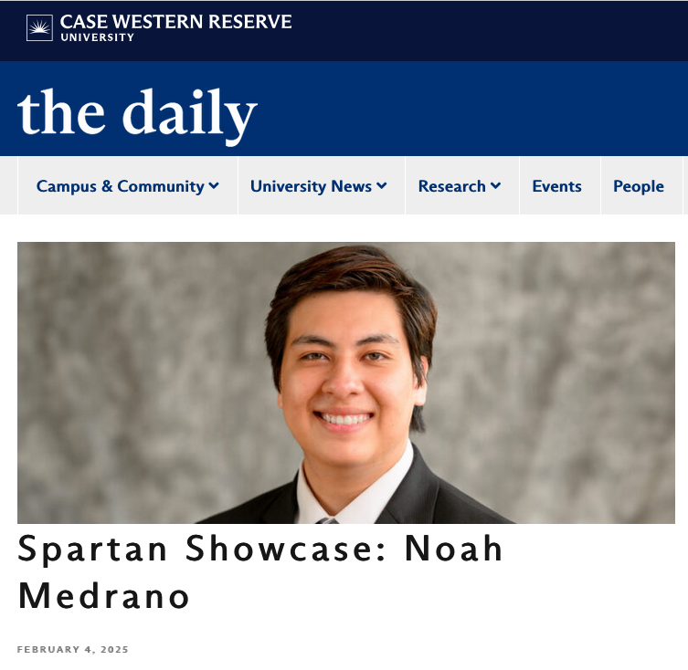 A screenshot of The Daily Website featuring Noah Medrano