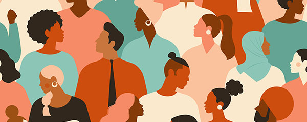 Illustration showing people of diverse races and ethnicities