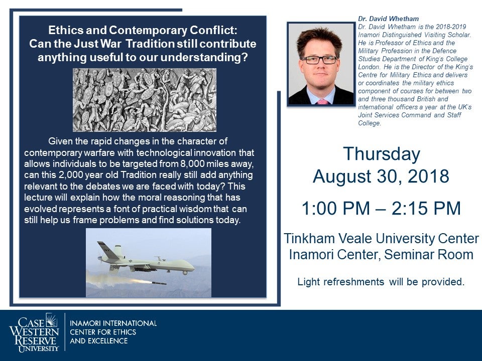 David Whetham flyer for talk at the Inamori Center