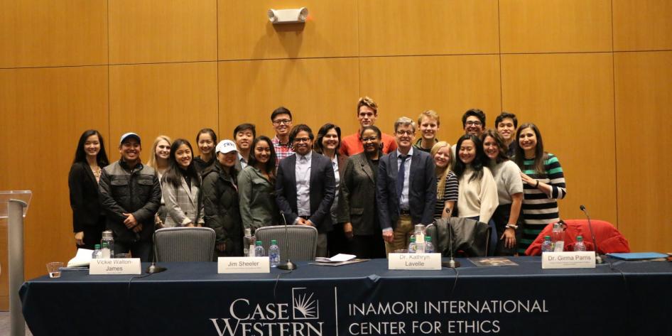 GELS members host a professional panel on the ethics of "Fake News in the Post-Truth Era" in 2019, where members of the community were able to engage with the speakers. 