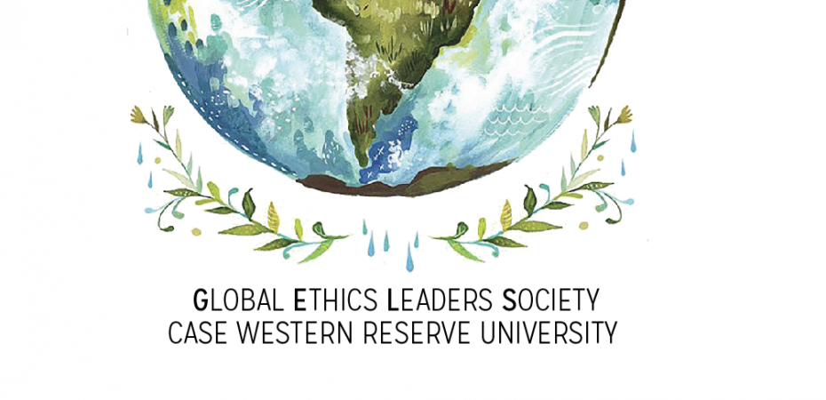 Half of a world with Global Ethical Leaders Society Case Western Reserve University underneath