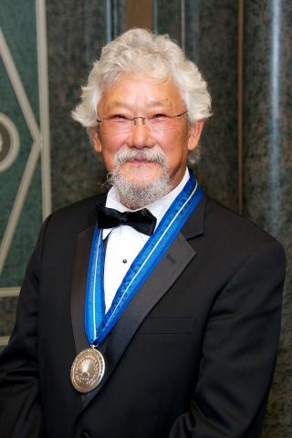 Dr. David Suzuki with medal
