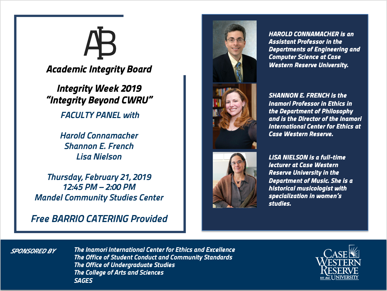 Integrity Week Faculty Panel Flyer - Feb 21 2019