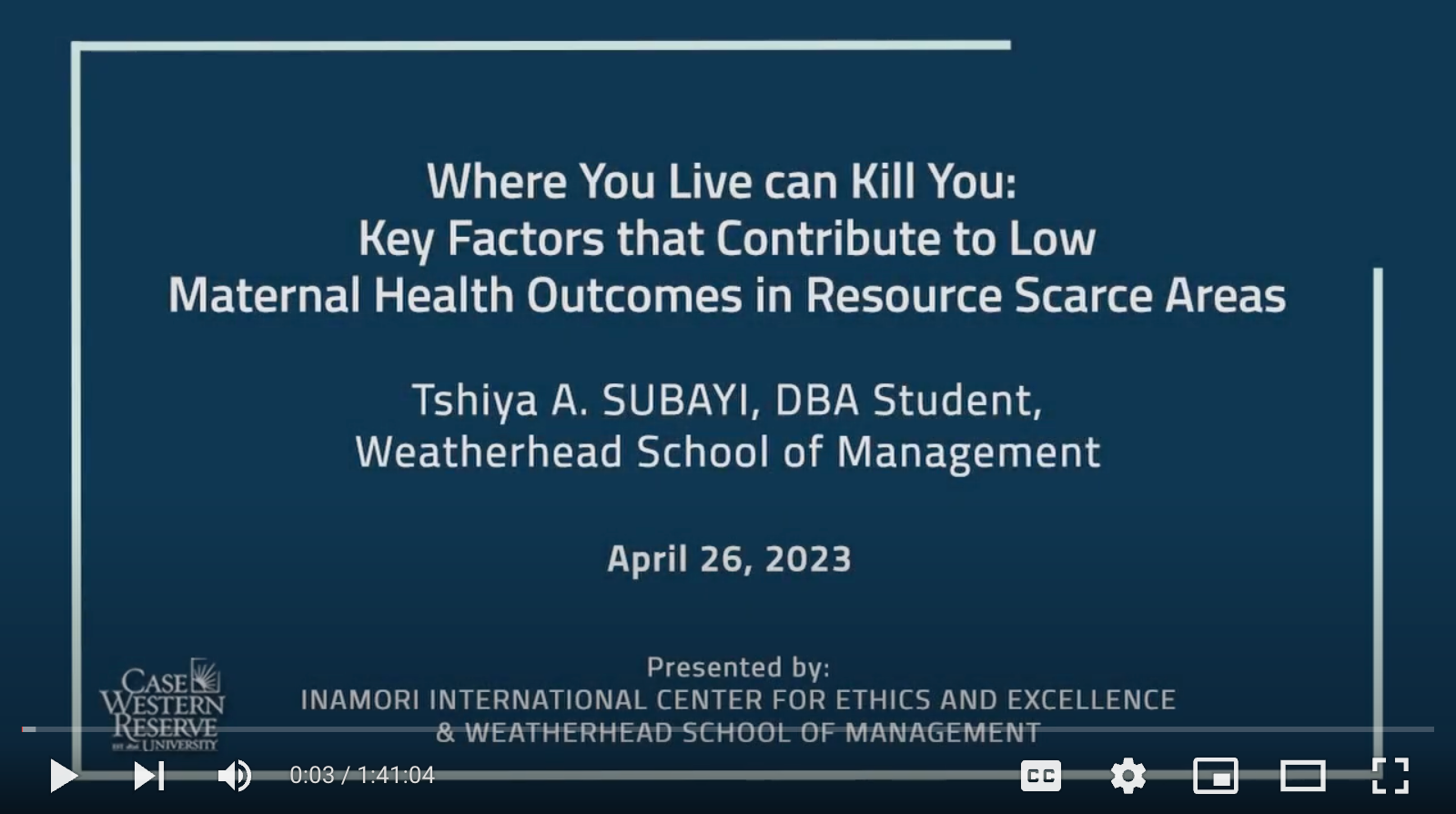 Screenshot of Student Video Presentation "Where You Live can Kill you"