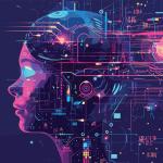 image of girl made up of data