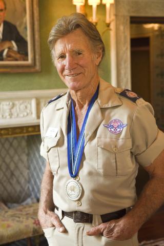 Stan Brock with medal