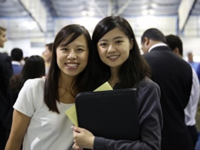 Two students at the Career Fair