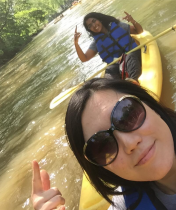 Picture of Kai Wang kayaking with a friend