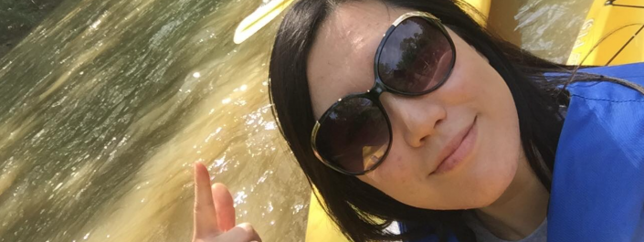 Picture of Kai Wang kayaking with a friend