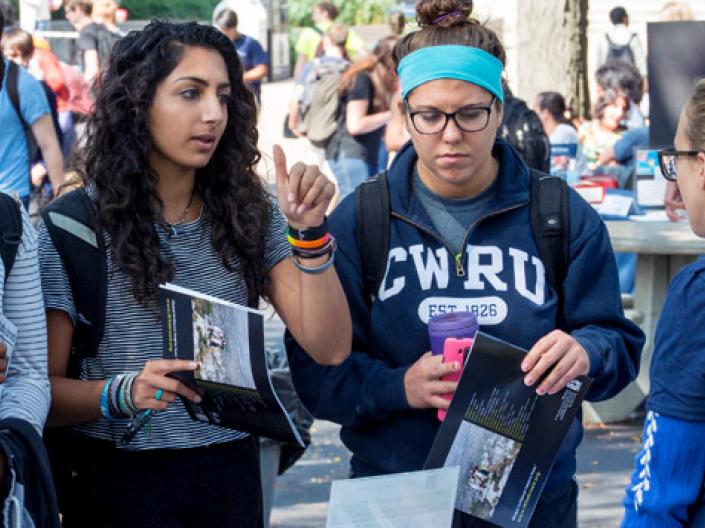 CWRU students learning more about education abroad opportunities