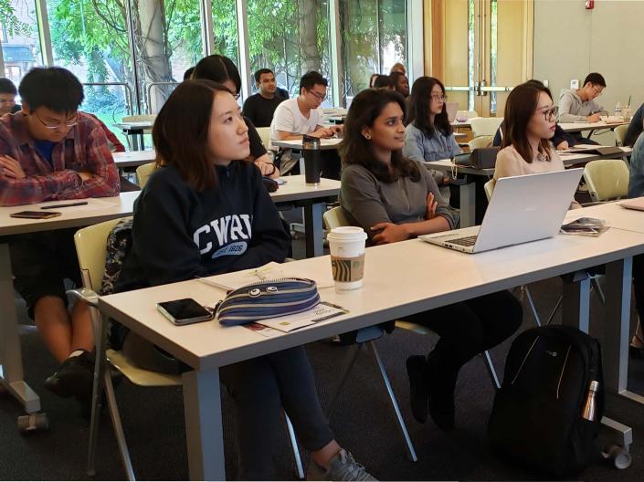 CWRU international students sitting in a classroom