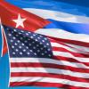 Photo of American and Cuban flags