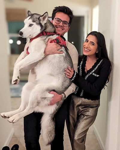 Sajal Kulhari, his partner and their husky