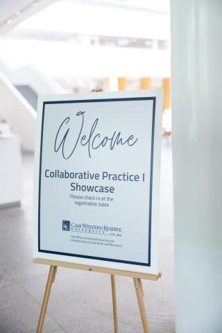 Welcome poster for Collaborative Practice I Showcase