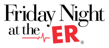 Image displaying Friday Night at the ER simulation game logo with ER in big bold letters