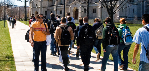image of students walking