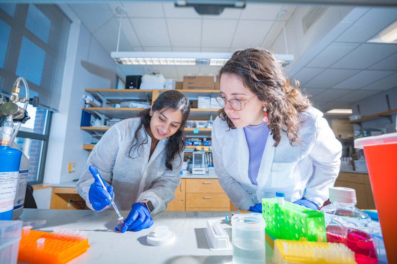 Individuals conducting research as part of Agata Exner's biomedical imaging lab.