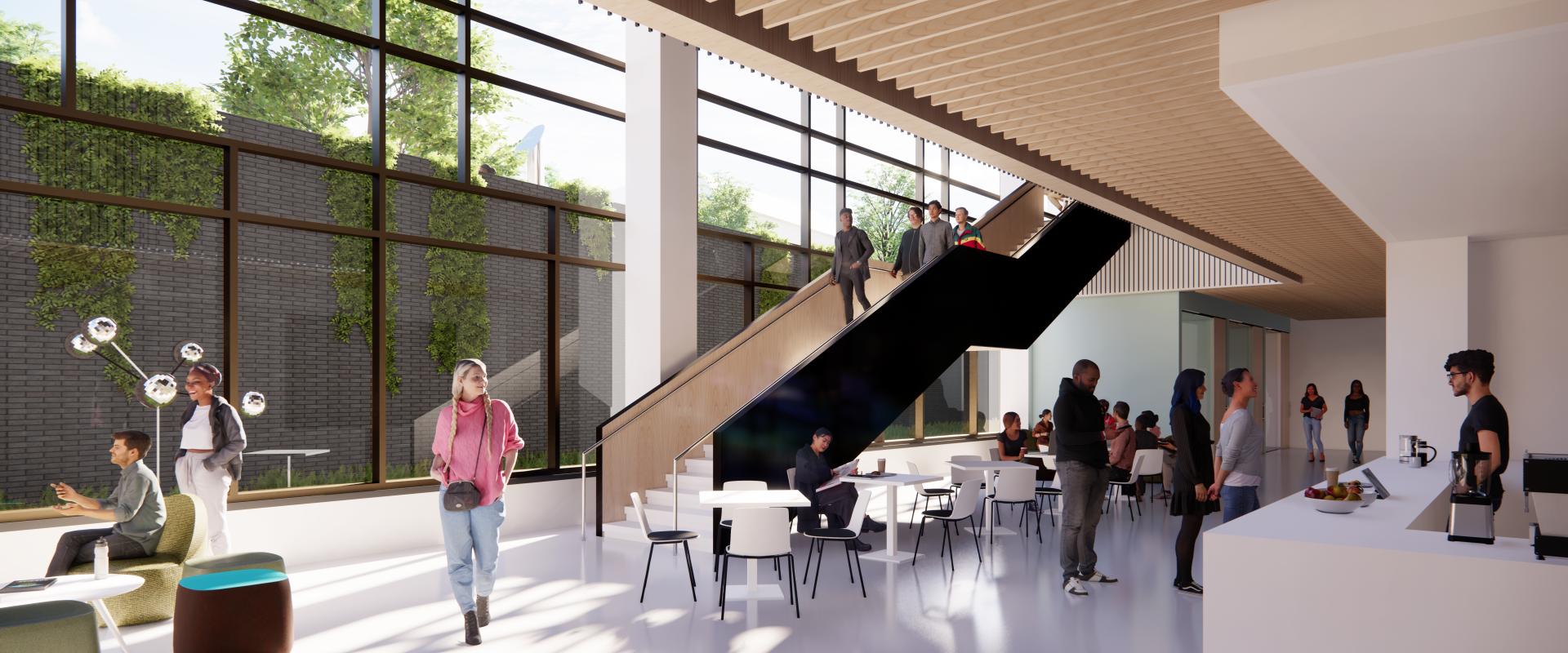 Interior Cafe Toward Stair