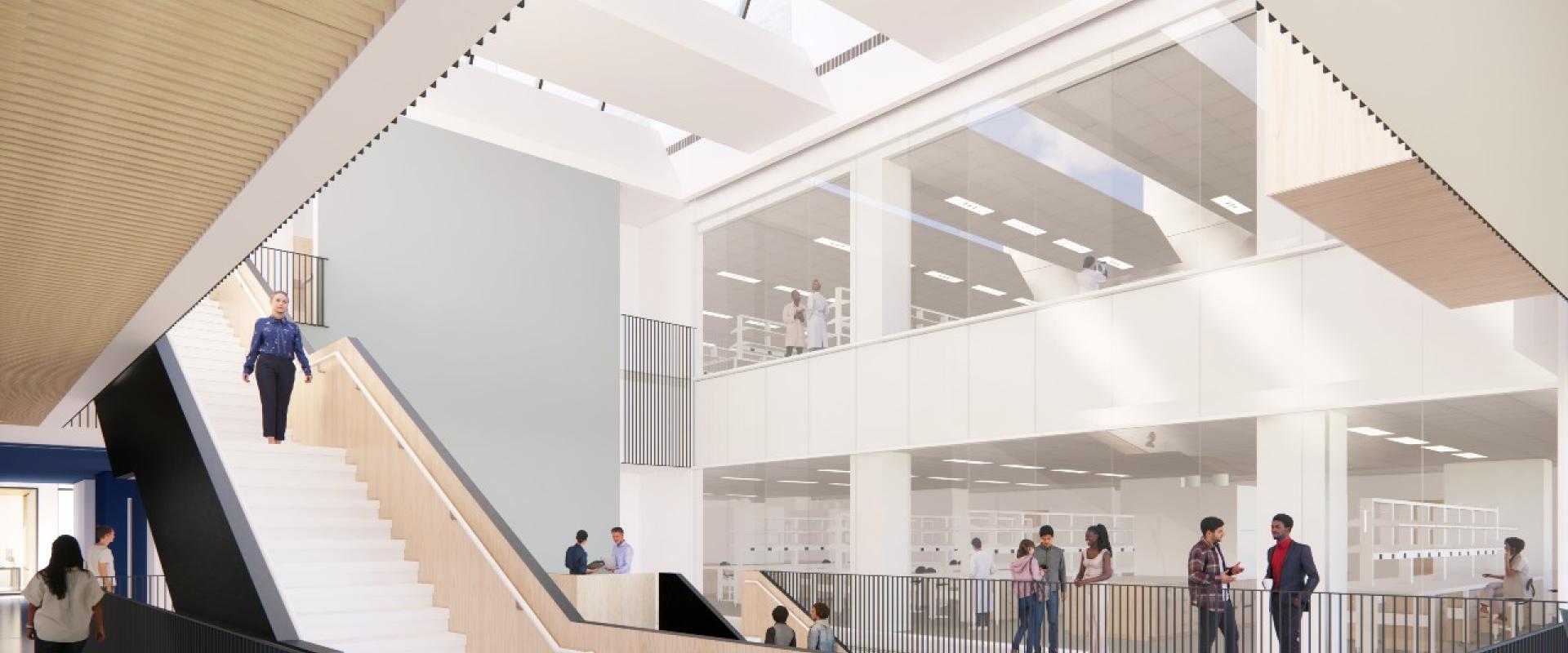 A view of the interior of the ISEB building.