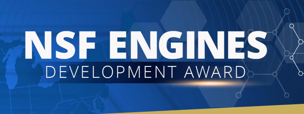 NSF Engines Development Award in white text on blue background with NSF logo