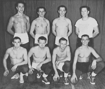John Milkovich with 1953/54 WRU wrestling team.