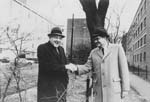 John Millis and Robert Morse shake hands, 1967