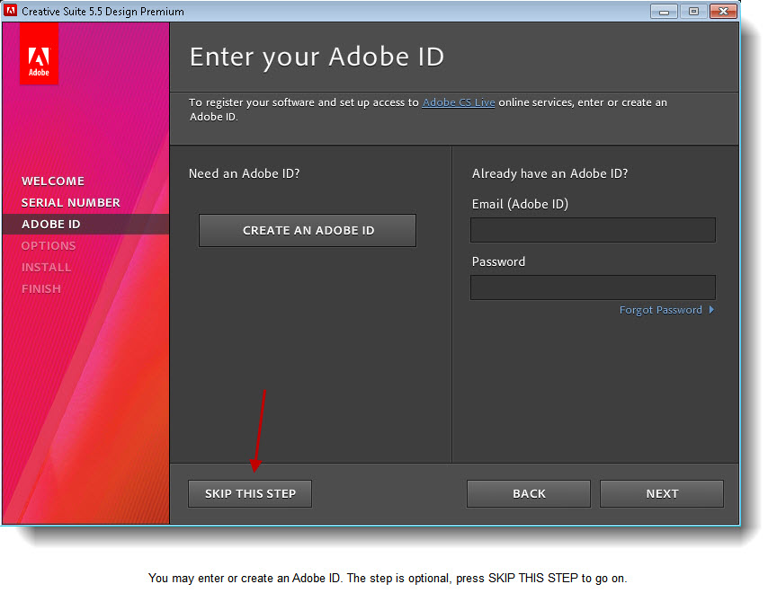 Adobe CS5.5 Design Premium Installation Instructions - Case