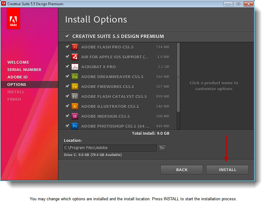 Adobe CS5.5 Design Premium Installation Instructions - Case