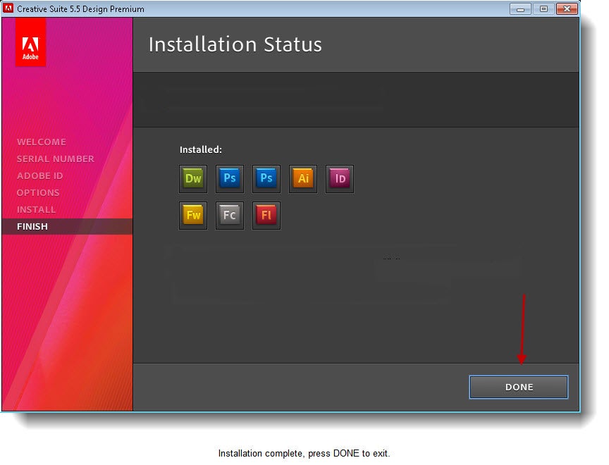 Adobe CS5.5 Design Premium Installation Instructions - Case 