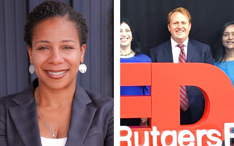 Assistant Professor Ayesha Bell Hardaway (left) and Assistant Dean of Development and Alumni Relations James Pasch (right)