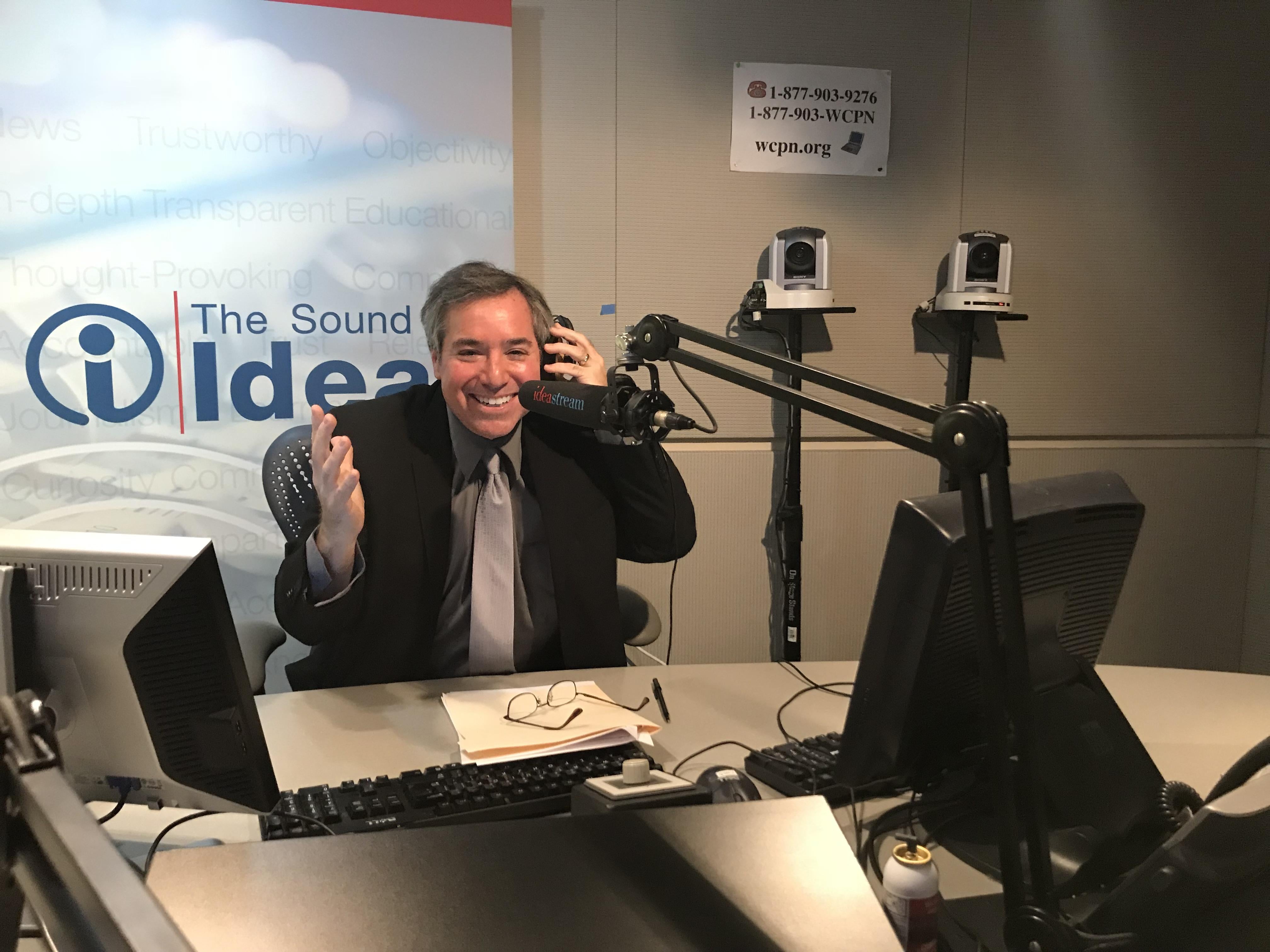 Photo of Dean Scharf on the set of Talking Foreign Policy