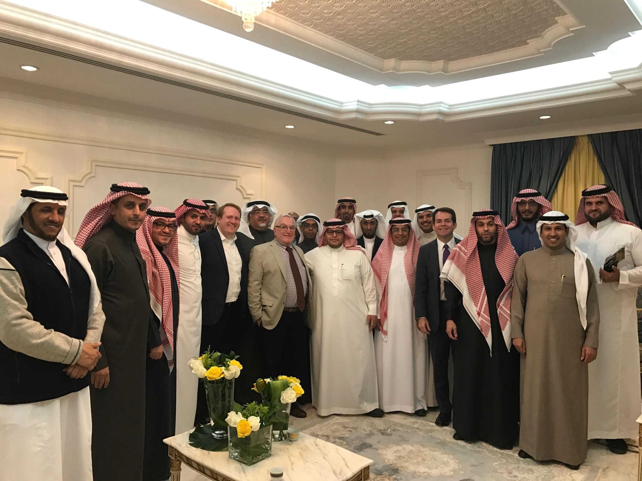 Professors Katz and Turner visit with LLM alums in Saudi Arabia.