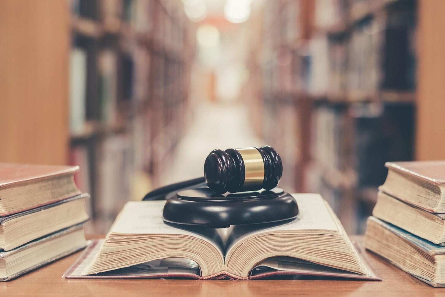 gavel on law book