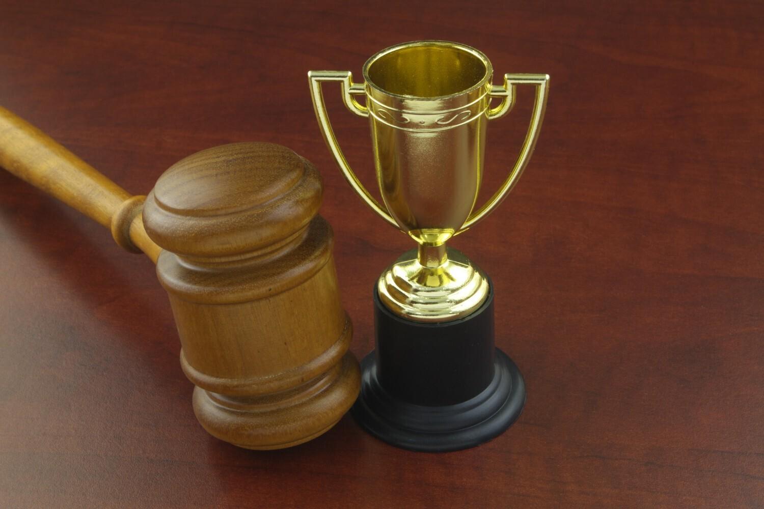 gavel and trophy