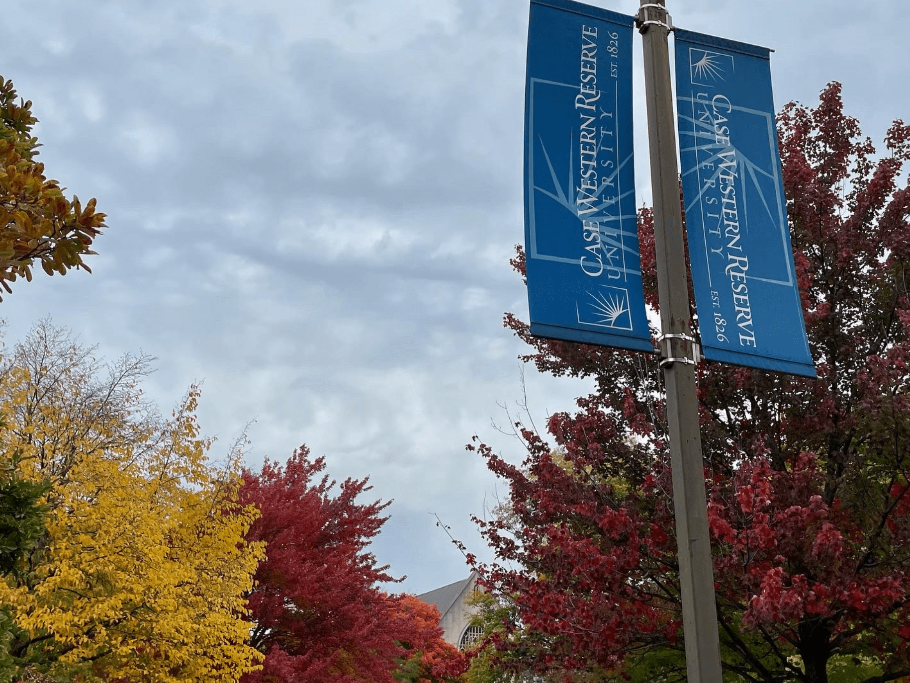 CWRU Campus Fall Flags
