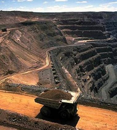 Quarry where the land has been mined