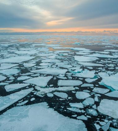 photo of melting arctic ice