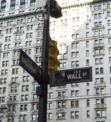 Photo of Wall Street sign in NYC
