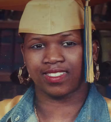 Tanisha Anderson in yellow cap and gown