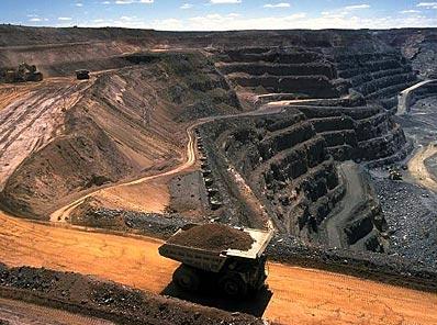 Quarry where the land has been mined
