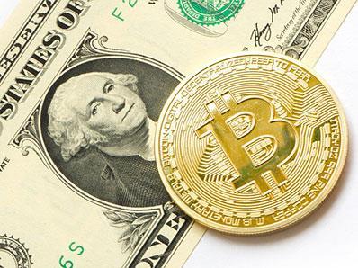 Close up image of dollar and coin
