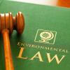 Environmental Law text book and gavel