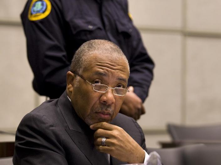 Photo of Charles Taylor in court