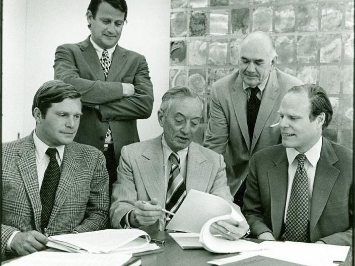 Frederick K. Cox, Executive Director of the Gund Foundation and members of the Gund family