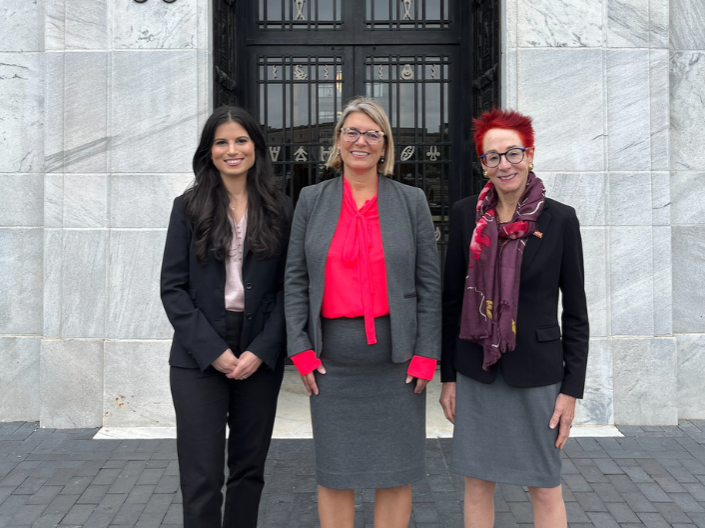 Jessie Hill with Reproductive Rights Fellow Becca Kendis (LAW, SAS '19) and Freda Levenson (legal director of the ACLU of Ohio).