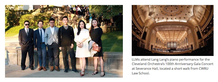 LLM students attend Lang Lang’s piano performance for the Cleveland Orchestra’s 100th Anniversary Gala Concert at Severance Hall, located a short walk from CWRU Law School.
