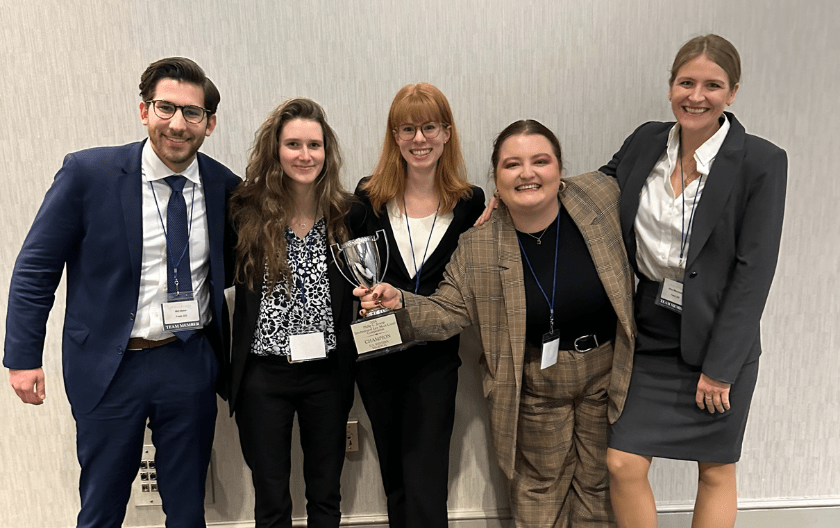 Jessup Team at their recent national competition, holding the first place trophy